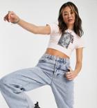 Reclaimed Vintage Inspired Relaxed Cropped T-shirt With Blondie Print In Light Pink