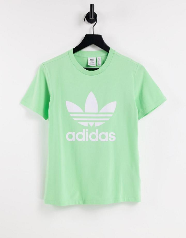 Adidas Originals Adicolor Large Logo T-shirt In Mint-green