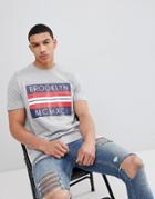 New Look T-shirt With Brooklyn Flag Print In Gray Marl - Gray