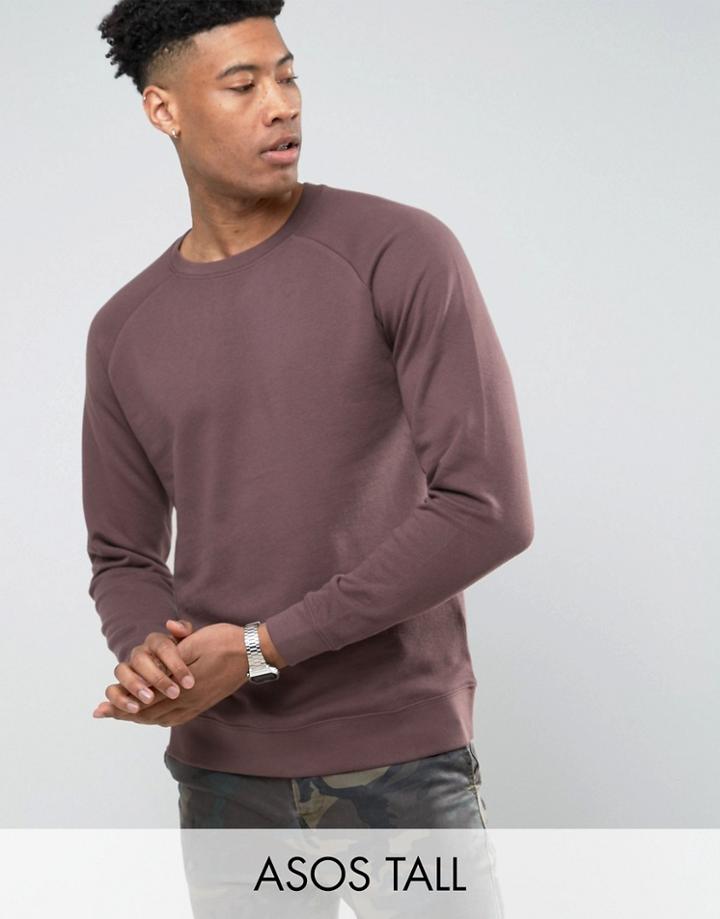 Asos Tall Sweatshirt In Brown - Brown