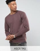 Asos Tall Sweatshirt In Brown - Brown