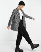 New Look Mini Gingham Blazer In Black Pattern