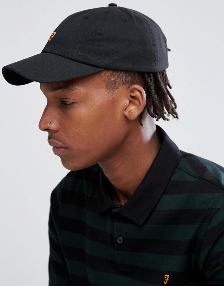 Farah Thorney Twill Baseball Hat In Black - Black