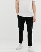 Asos Design Skinny Ankle Grazer Chinos In Black - Black