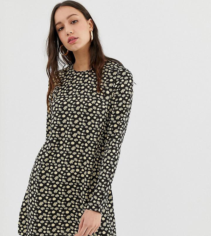 Glamorous Tall Long Sleeve Swing Dress In Buttercup Floral
