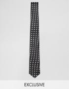 Reclaimed Vintage Polkadot Tie In Black - Black
