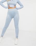 Missguided Msgd Active Coordinating Seamless High Waisted Legging In Blue