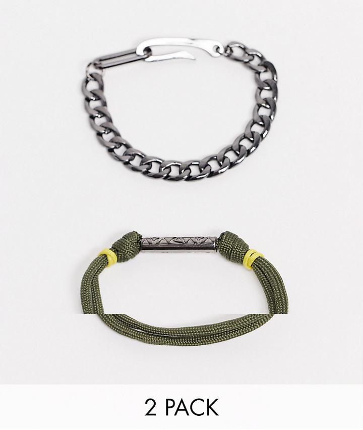 Icon Brand 2 Pack Bracelet In Brown