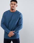 Asos Design Longline Sweatshirt In Dark Blue - Blue