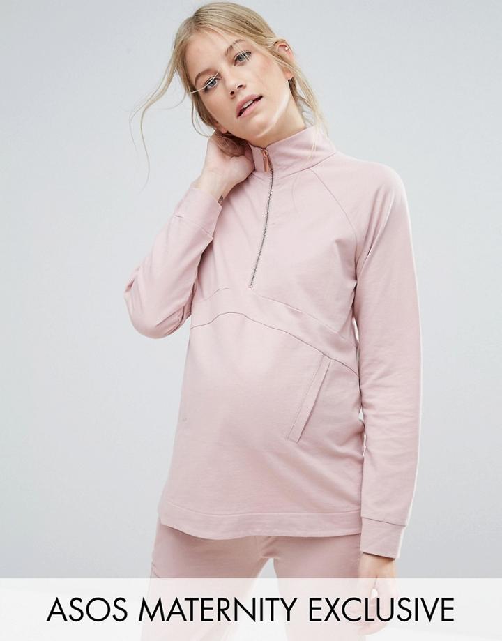 Asos Maternity Lounge Contrast Panel Sweat - Pink