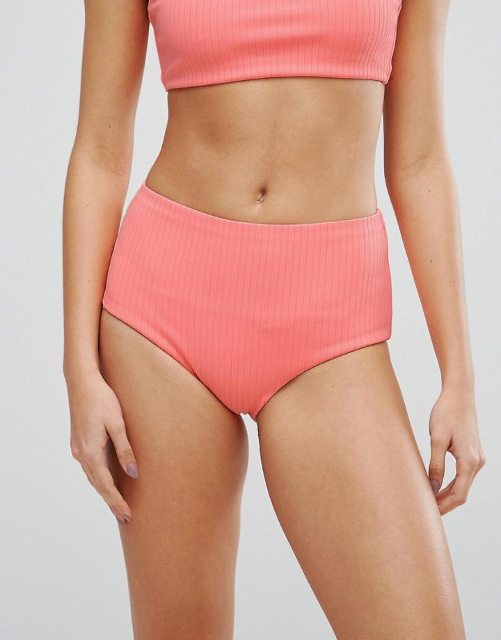Weekday Latitude High Waist Bikini Bottom - Pink
