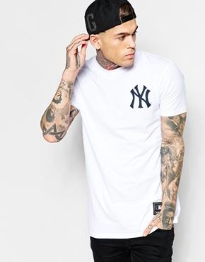 Majestic New York Yankees Longline T-shirt Exclusive To Asos - White