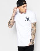 Majestic New York Yankees Longline T-shirt Exclusive To Asos - White