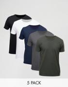 Asos 5 Pack T-shirt - Multi