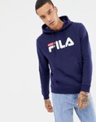 Fila Black Axel Hoodie With Logo In Navy - Gray