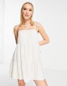 Abercrombie & Fitch Thin Strap Mini Dress In White