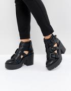 Asos Design Ester Chunky Western Cut Out Boots - Black