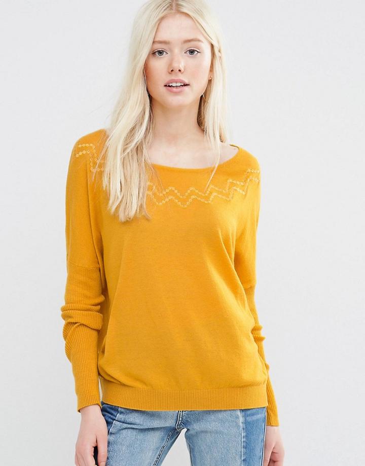 Vila Kaktas Long Sleeve Knit Top - Yellow