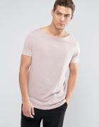 Asos T-shirt With Boat Neck - Pink