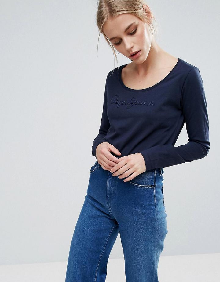Pepe Jeans Lola Long Sleeved T-shirt - Navy
