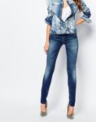 Versace Jeans Mid Wash Blue Skinny Jean - Blue