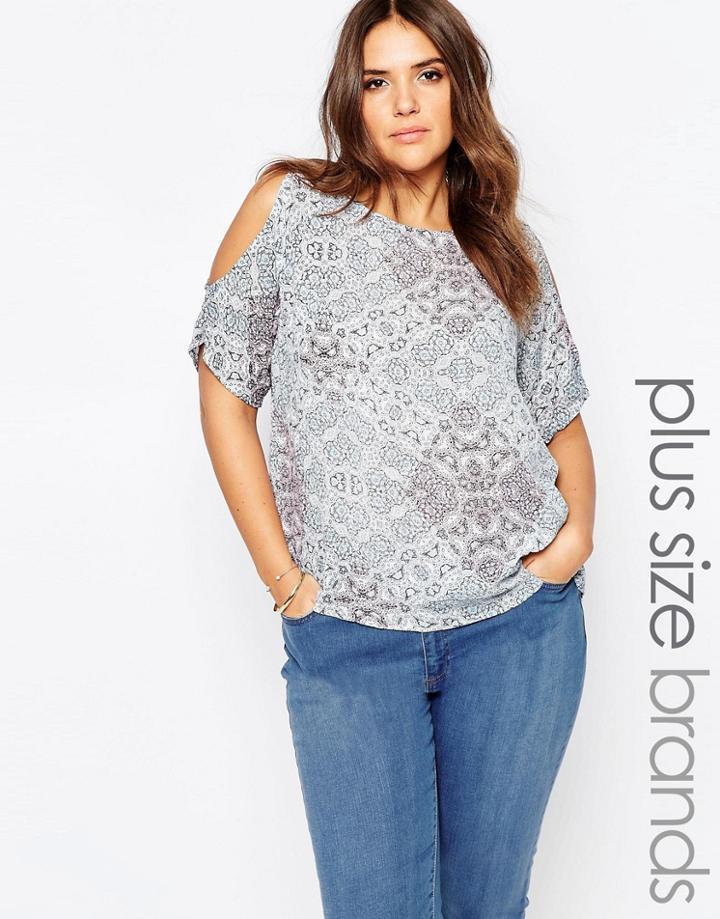 Diya Plus Top With Cold Shoulder - Multi