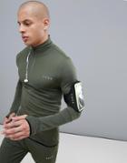 Asos 4505 Training Muscle Training Sweat With Half Zip And Quick Dry In Khaki - Green
