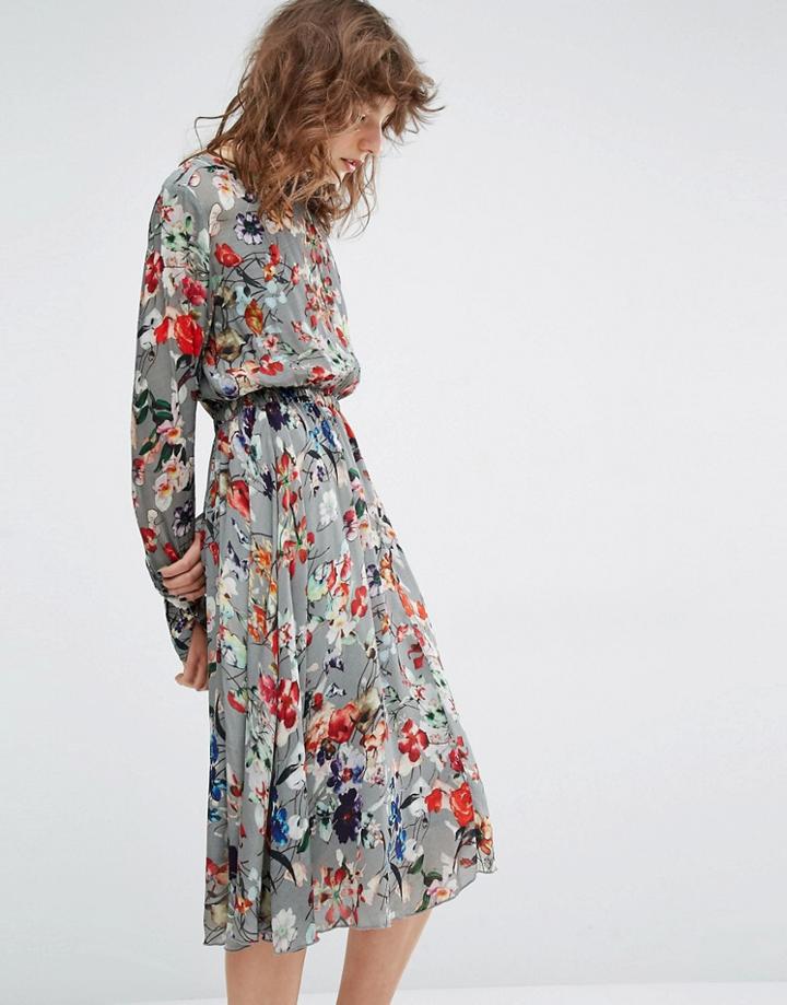 Essentiel Antwerp Marcher Floral Long Sleeve Dress - Multi