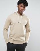Troy Crew Neck Hoody In Washed Sand - Beige