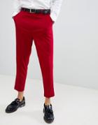 Asos Design Tapered Smart Pants In Red - Red