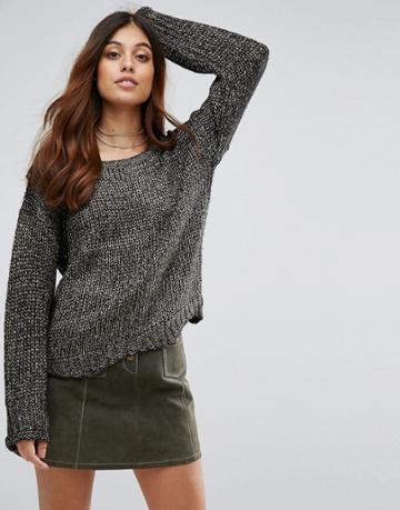 Wild Flower Metallic Sweater - Gold