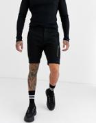 Asos Design Skinny Chino Shorts With Ma1 Pocket-black