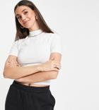 Asos Design Tall Fitted T-shirt With Turtle Neck In White