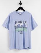 Vintage Supply Monet Varsity T-shirt In Blue-blues