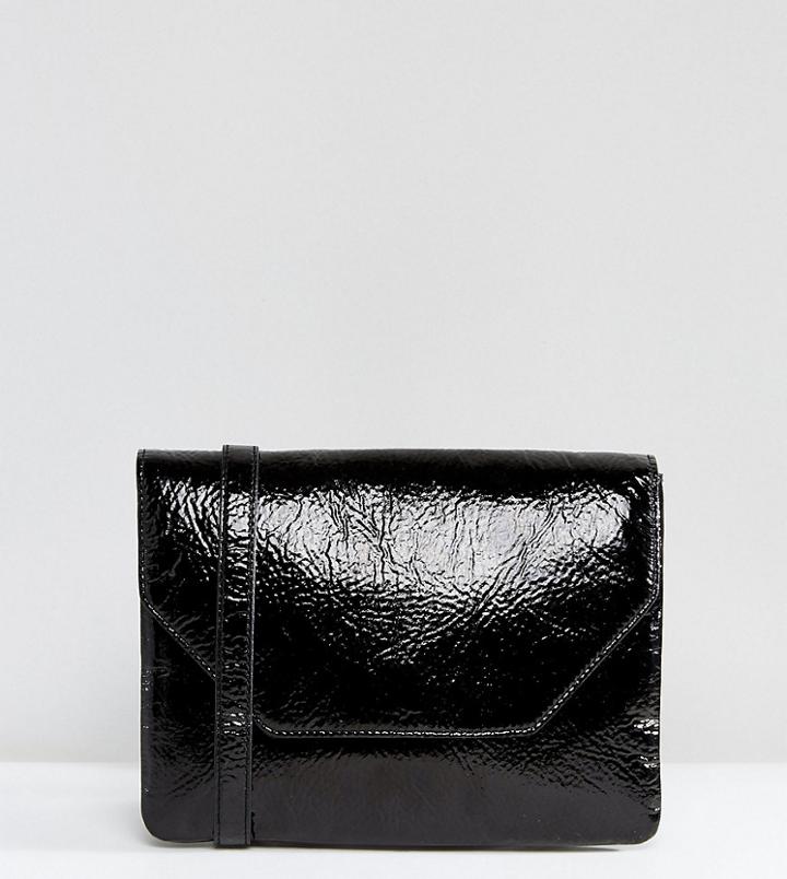 Monki Cracked Vinyl Cross Body Bag - Black