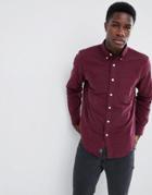 Abercrombie & Fitch Slim Fit Icon Logo Oxford Shirt In Burgundy - Red