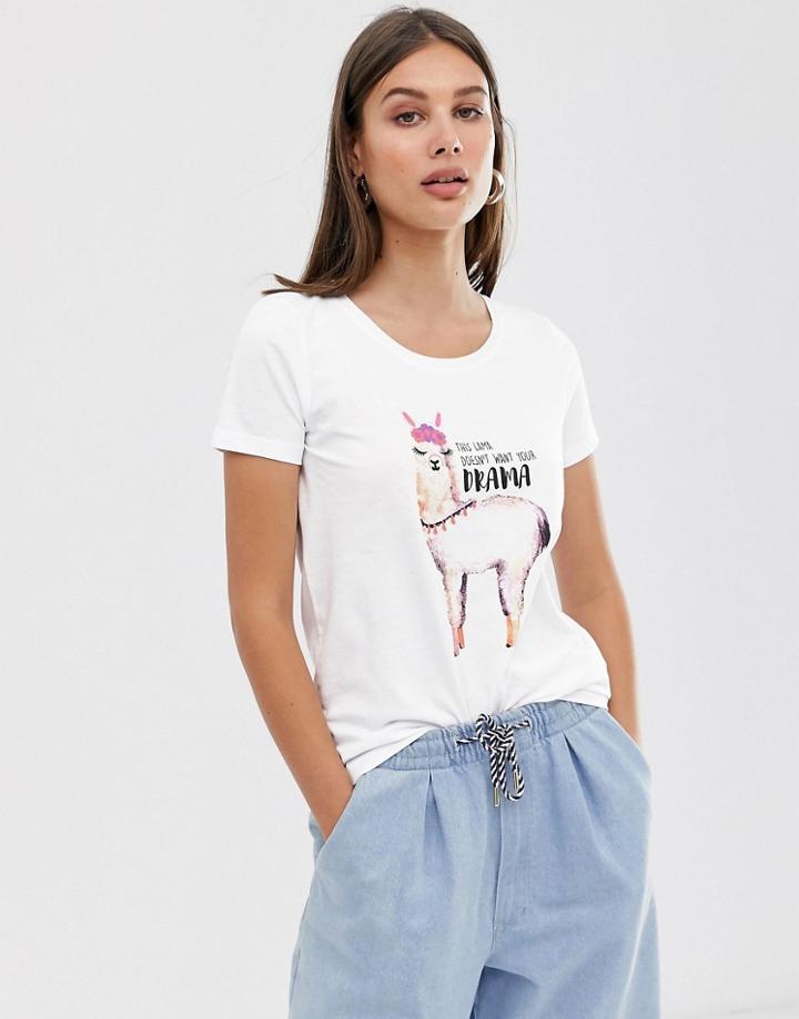Only Llama Slogan T-shirt - White