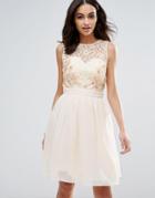 Little Mistress Lace Beaded Prom Dress - White