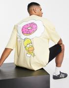 Asos Design Oversized T-shirt With Homer Simpson Print In Yellow