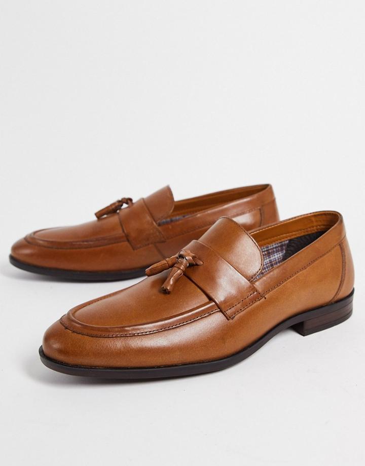 Red Tape Tassel Loafers In Tan Leather-brown