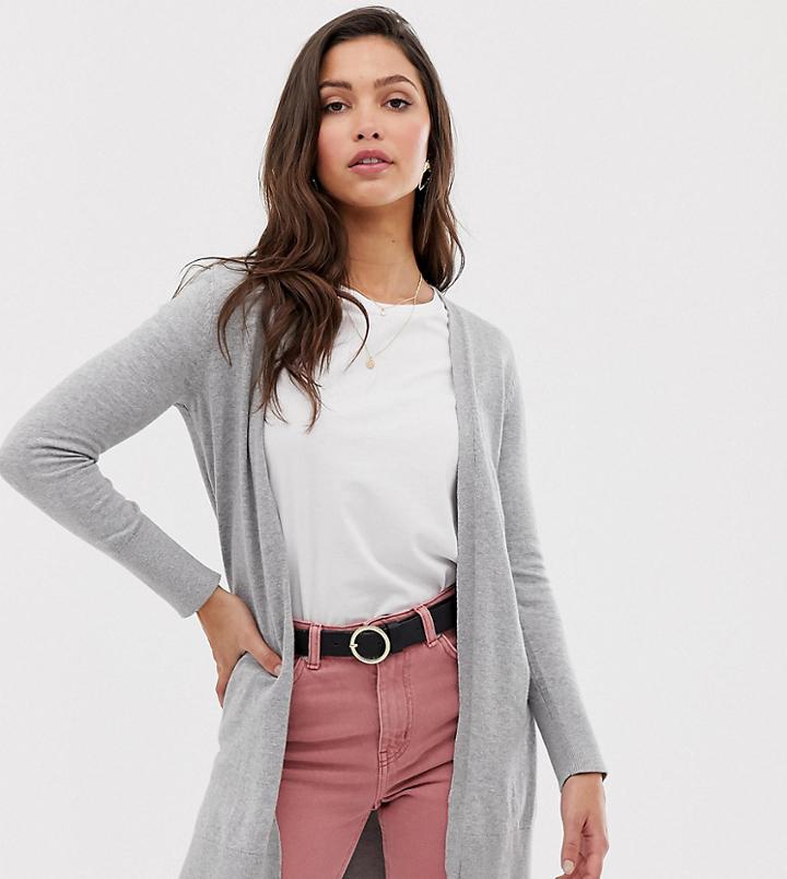 Oasis Longline Cardi In Gray - Gray
