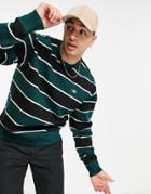 Dickies Oakhaven Striped Sweatshirt In Green/black