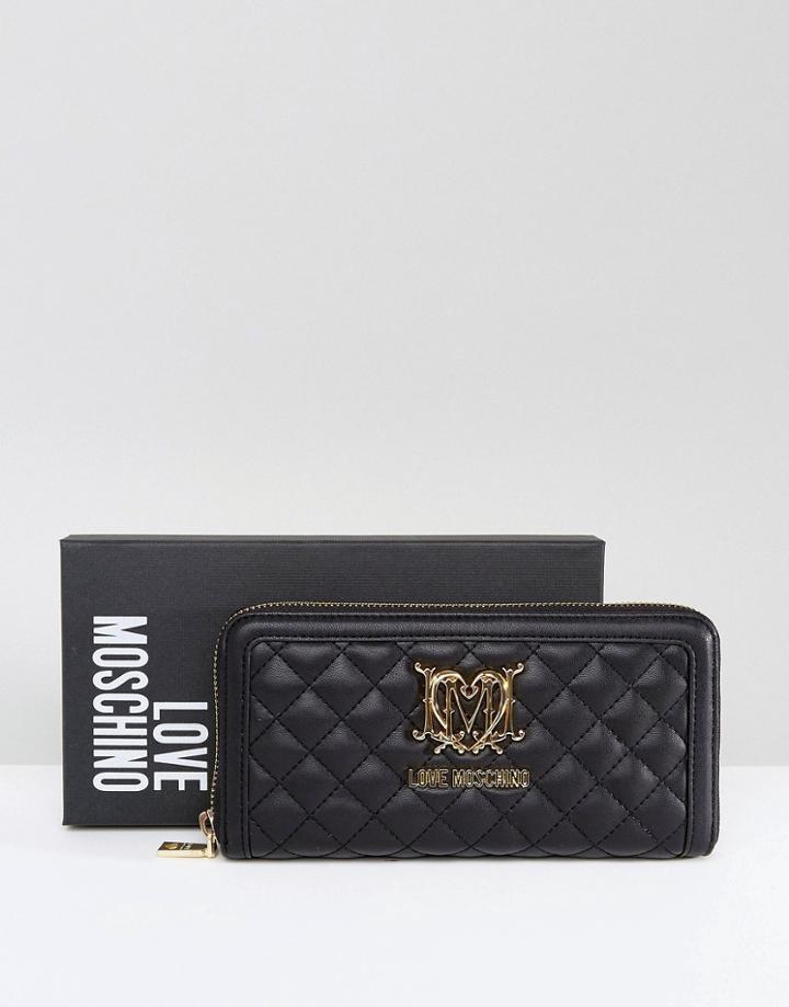Love Moschino Quilted Logo Purse - Black