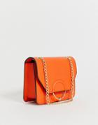 Asos Design Ring And Ball Cross Body Bag With Chain Strap - Orange
