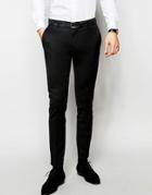 Asos Skinny Tuxedo Suit Trousers In Black - Black