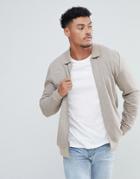 Asos Jersey Harrington Jacket In Beige Texture - Beige