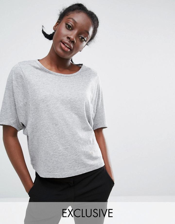 Monki Balloon Sleeve Top - Gray