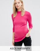 Asos Maternity Sweater With High Neck - Pink