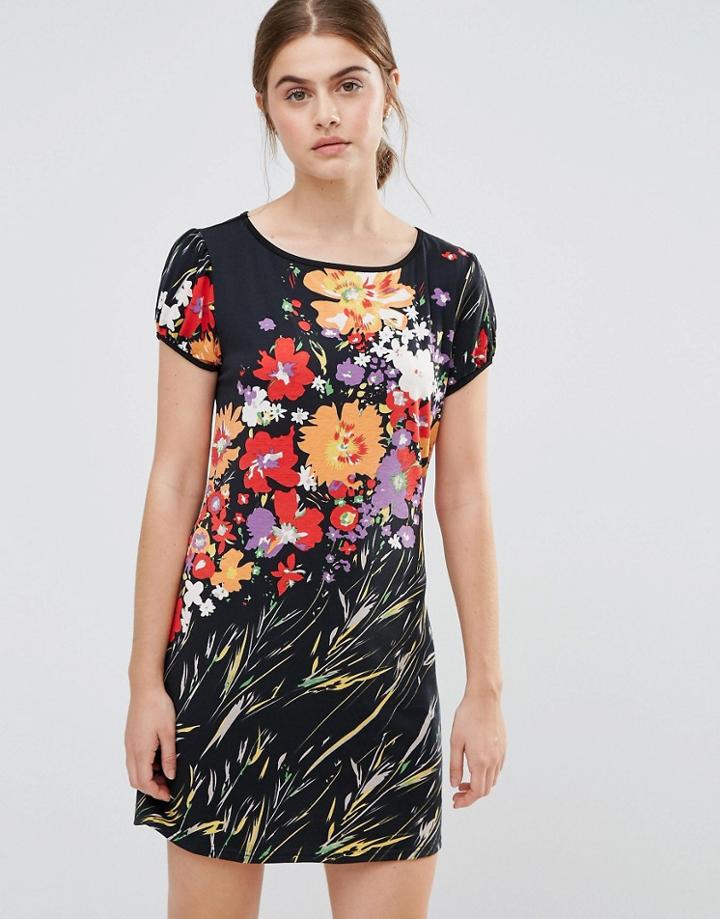 Jasmine Floral Print Dress - Black