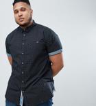 Duke Plus Short Sleeve Shirt In Dot Print With Pocket - Black